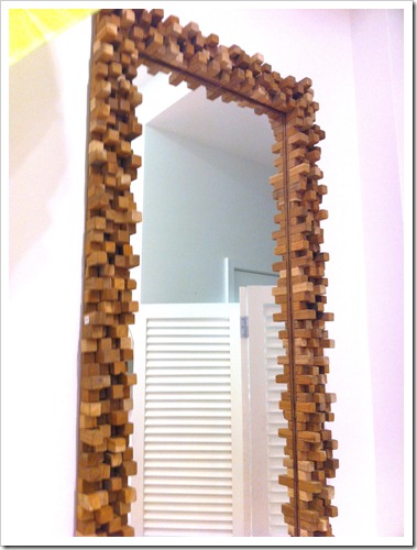 wood peg mirror