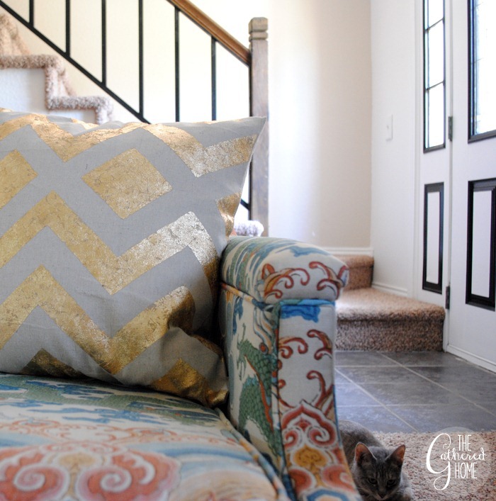 West Elm Inspired Gold Leaf Pillows The Gathered Home