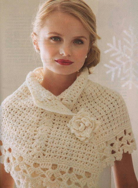 lo spazio di lilla: Romantico coprispalle crochet con ... lo spazio di lilla: Romantico coprispalle crochet con ...