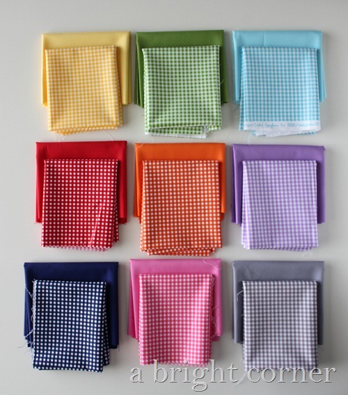 Gingham fabric stacks - gorgeous colors!