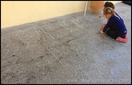 15 ways to use side walk chalk as a teaching tool - create your own hundred's chart - ideas from Raki's Rad Resources