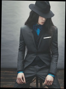 Beautiful dandy outfit with a wide-brimmed hat