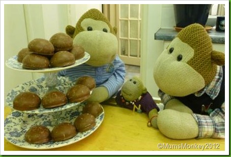 Misshaped teacakes on a cake stand leap year 2012