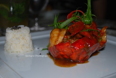 Sauteed whole Main lobster, Asian pepper sauce