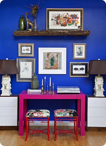 blue wall pink parsons desk ikea rast cabinet foo dog lamp design manifest