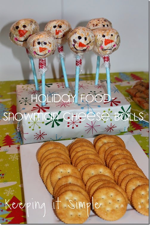 Holiday food- Snowman Cheese Ball
