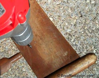 drilling a chair for knobs
