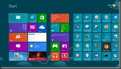 The Windows 8 Start screen