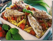 Penne con pesce ombrina