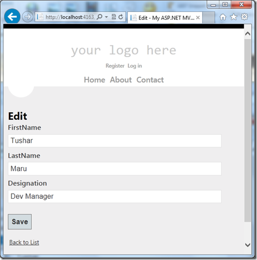 EditViewScreenwithNhibernateandaspnetmvc