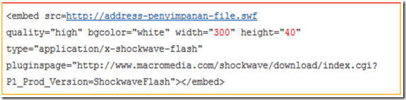 Code dasar Flash di Blog Blogger