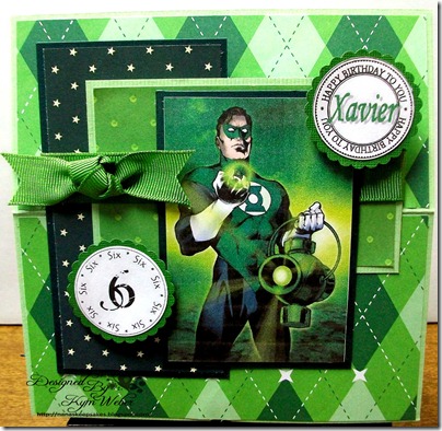 The Green Lantern Birthday Cake Easel Card