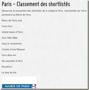 GBA classement de la catégorie Paris