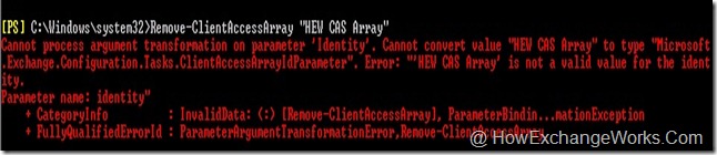 Remove CAS Array Error