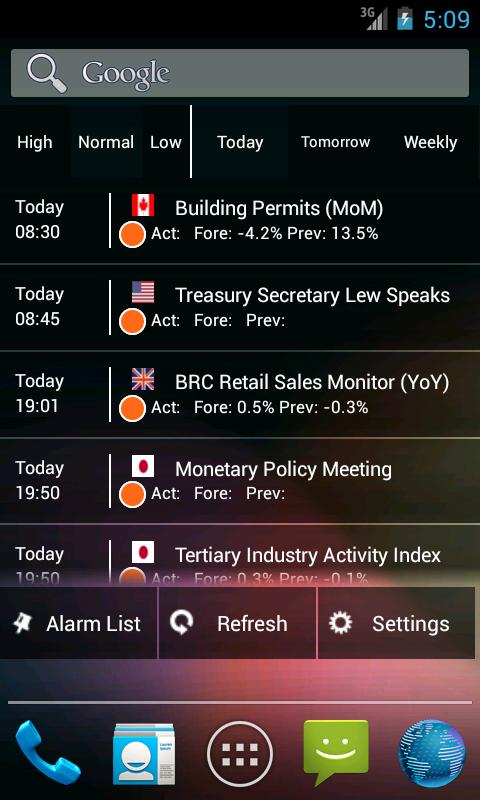 Forex Calendar Notifier Screen 2