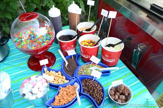 Cold Stone Creamery catering cart sundae toppings