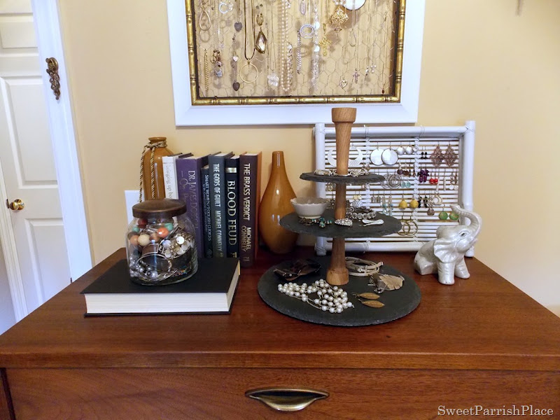 Slate serving tower from UncommonGoods- used as a jewelry station