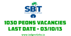 SBT Peons Recruitment 2013