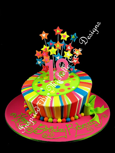 18th birthday cake bright