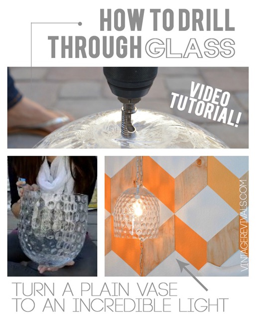 How To Drill Through Glass Tutorial @ Vintage Revivals
