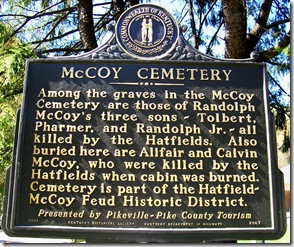 McCoy Cemetery marker 2067 in McCarr, Pike County, Kentucky