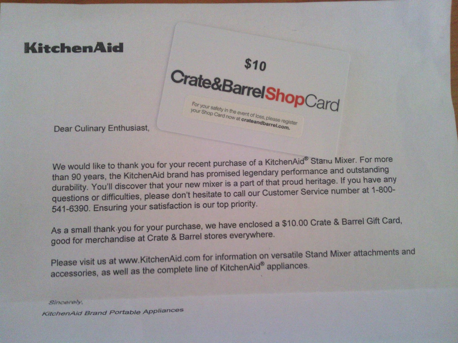 10 Crate&Barrel Gift card