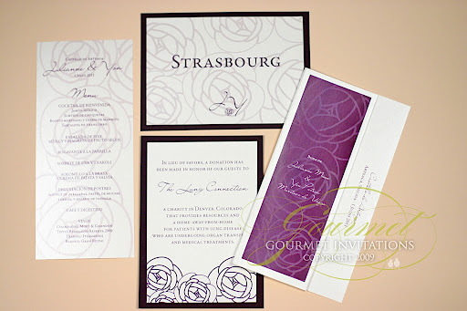 Purple and charcoal wedding invitations slate grey and purple wedding 
