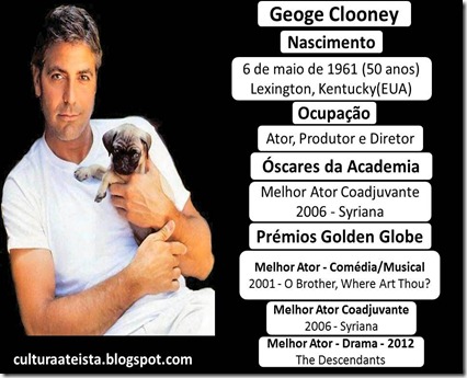 Ficha George Clooney é ateu