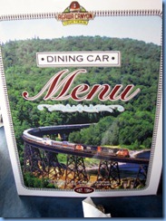 5427 Ontario - Sault Ste Marie - Agawa Canyon Train Tour - Dining Car Menu