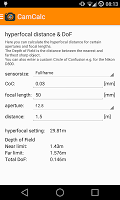 DSLR CamCalc APK Gambar Screenshot #3