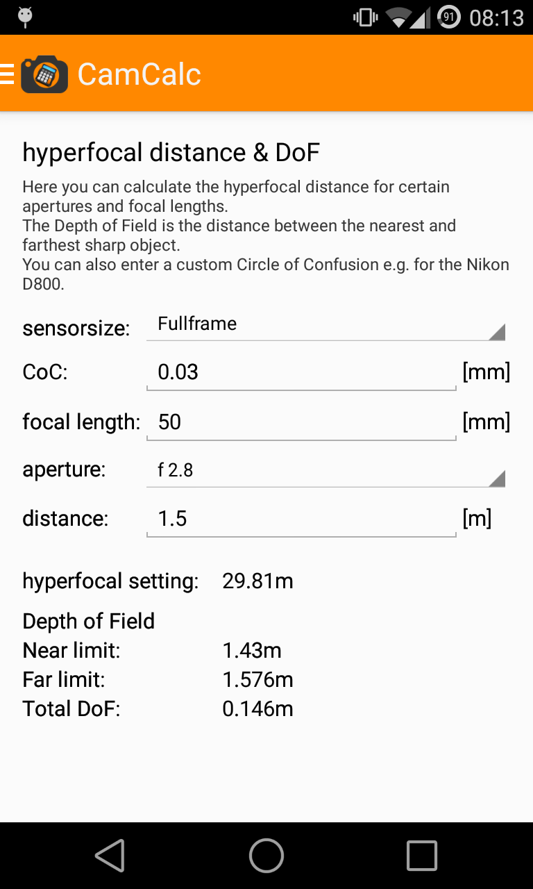 DSLR CamCalc Screen 3