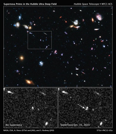 descoberta da supernova SN Primo
