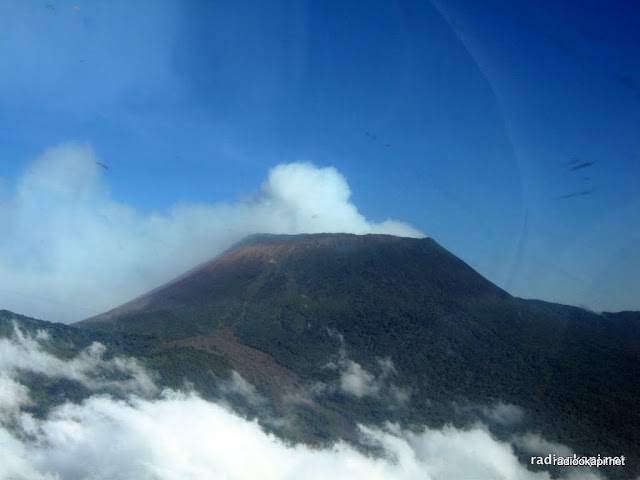 Vue aérienne du volcan Nyiragongo à Goma, 2006.