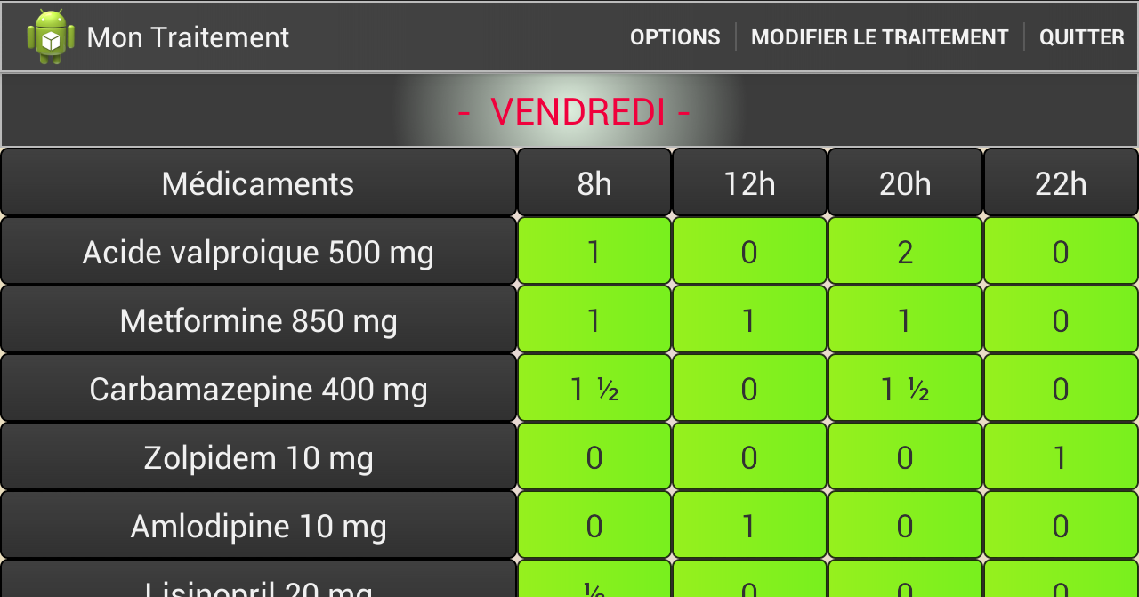 Android application My Medical Treatment screenshort