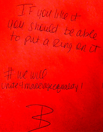 Beyonce's note supporting the LGBT community