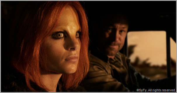 Stephanie Leonidas as Irisa and Grant Bowler as Joshua. CLICK to visit the official DEFIANCE site.