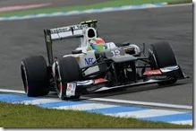 Sergio Perez(Sauber) nelle prove del gran premio di Germania 2012