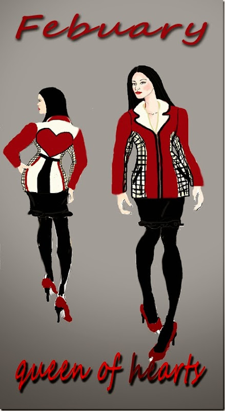 front and back febuary coat illustration view 4 with belt