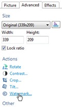 Lokasi menu Watermark di Windows Live Writer