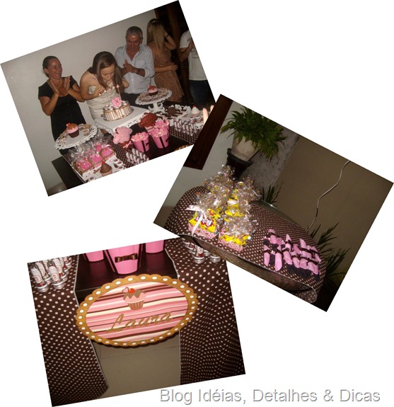 festa marrom e rosa tema cupcake 3