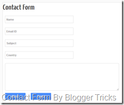 Contact Form By Blogger Tricks