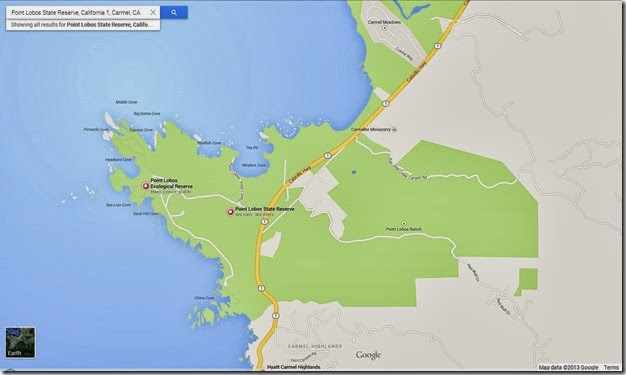 Googlemap for Point Lobos