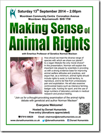 Making Sense of Animal Rights 13th September 2014