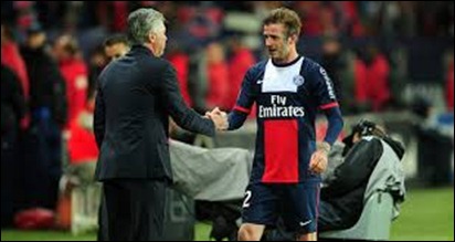 David Beckham se despide de su Director Técnico Carlo Ancelotti