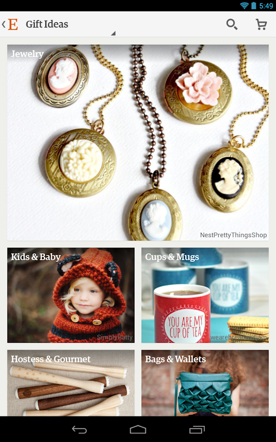 Приложение Etsy на Андроид