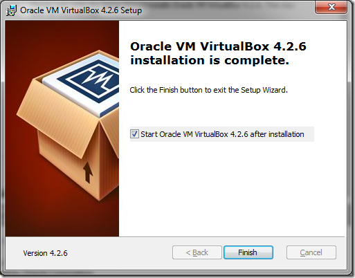 VirtualBox. Установка завершена
