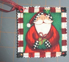 2011 Christmas fabric gift tag santa 1