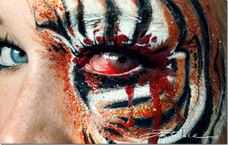 Мейк-ап от PixieCold, макияж, глаза, тигровый раскрас,грим,ресницы