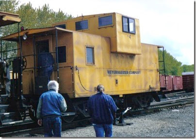 Weyerhaeuser Woods Railroad (WTCX) Caboose #4 at Longview, Washington on May 17, 2005