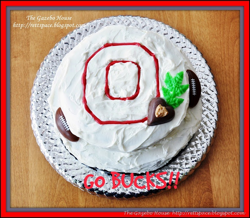OSU  cake, pancakes & snow in arch window 006.jpg framed